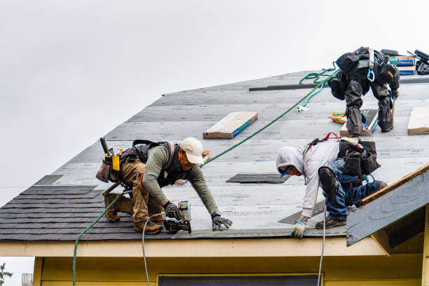 Professional Gutter Installation technician working in Bernville, PA